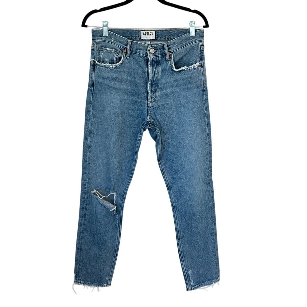 AGOLDE Jamie High Rise Distressed Straight Leg Jeans Sz 27